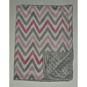 Circo Pink Gray White Chevron Gray Minky Dot Baby Blanket Girl Soft Fleece
